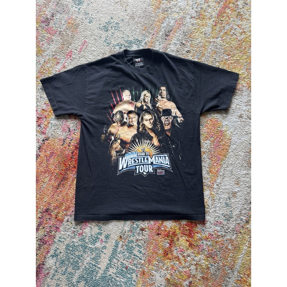 Vintage 2008 WWE‎ WrestleMania Road Tour Graphic T-Shirt Black Size L